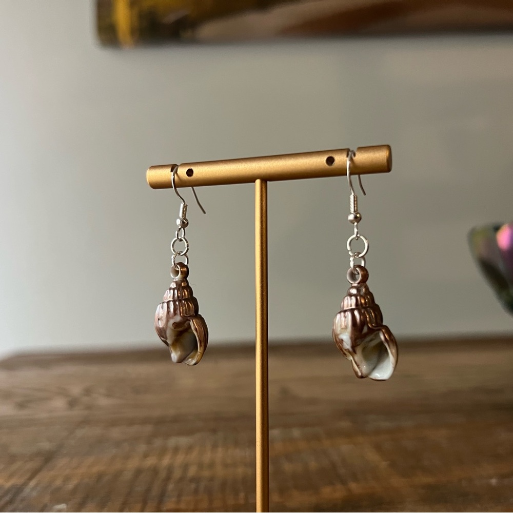 Handmade Seashell Earrings with Sterling Silver Hypoallergenic Hooks